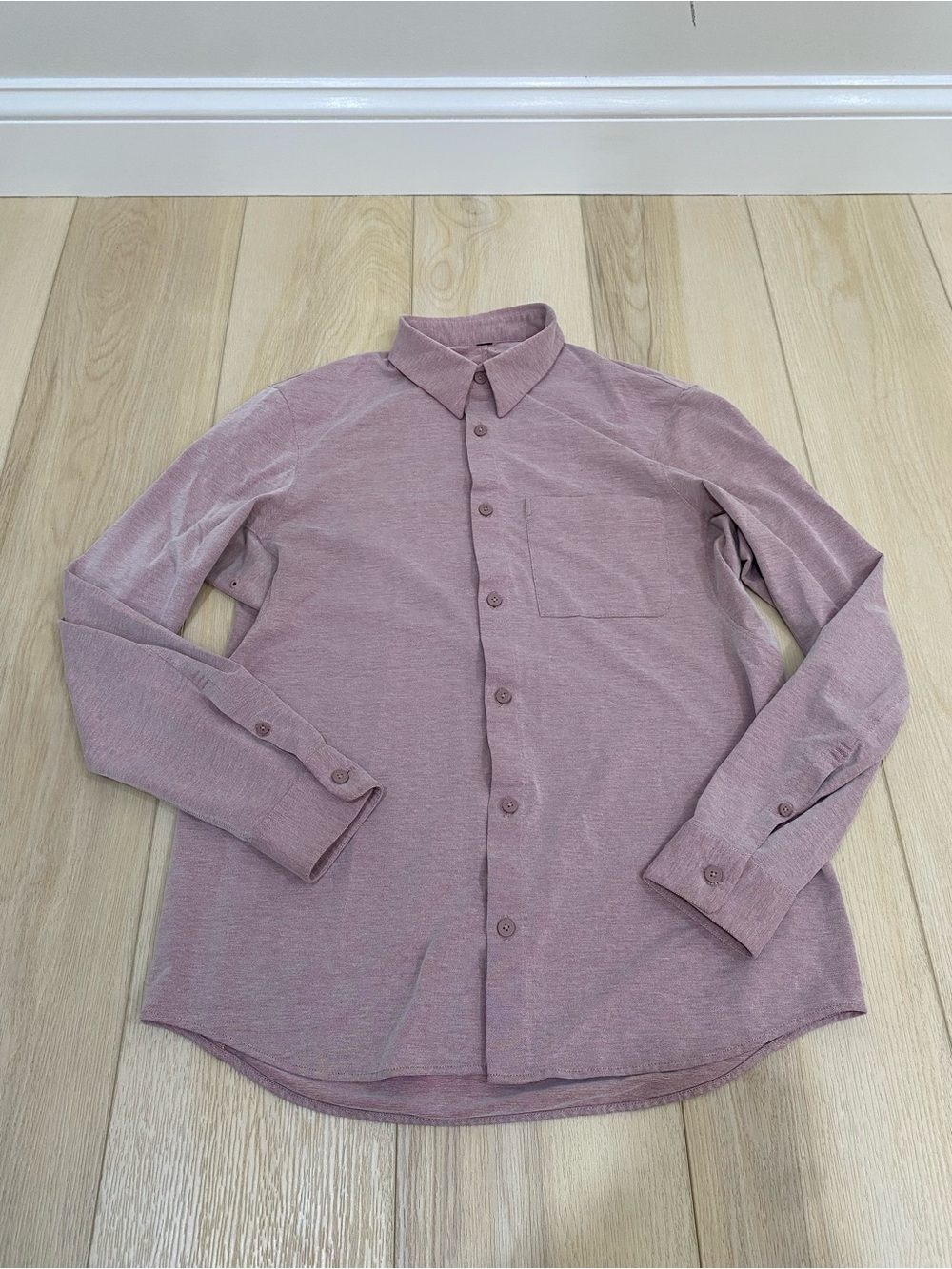 Lululemon Shirt Mens Small Pink Performance Long Sleeve Casual